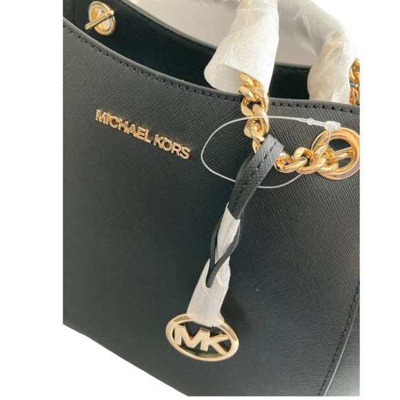 Michael Kors Large Chain Shoulder Tote in Black - Picture 4 of 9